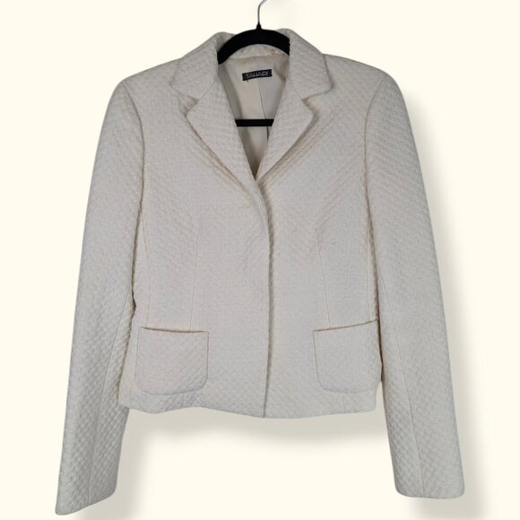 Tahari Off-White Knit Wool Blend Coat - Picture 5 of 7